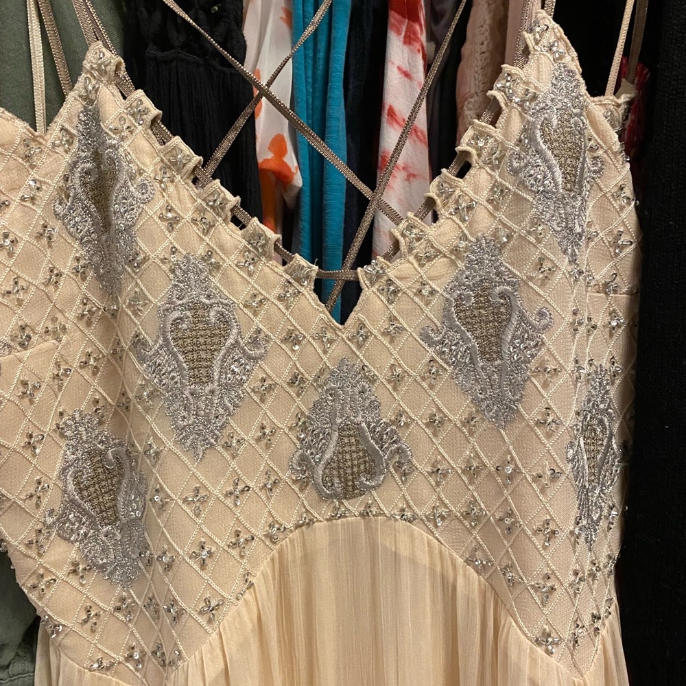 Free People maxi ball gown dress.